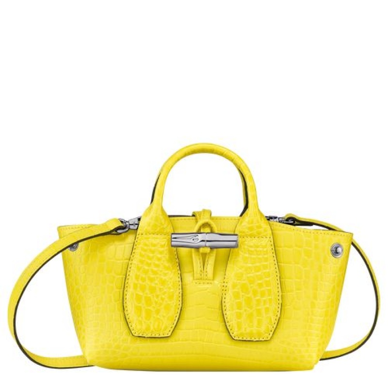 Longchamp Roseau Top handle bag XS Lemon | ECNMD-7213