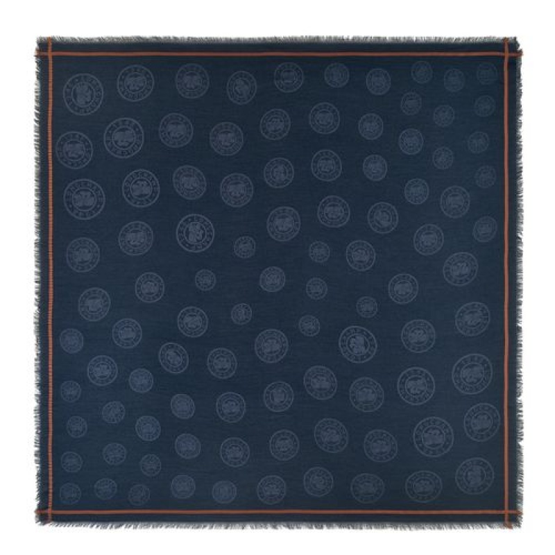 Longchamp Shawl Navy | TSVAQ-9147