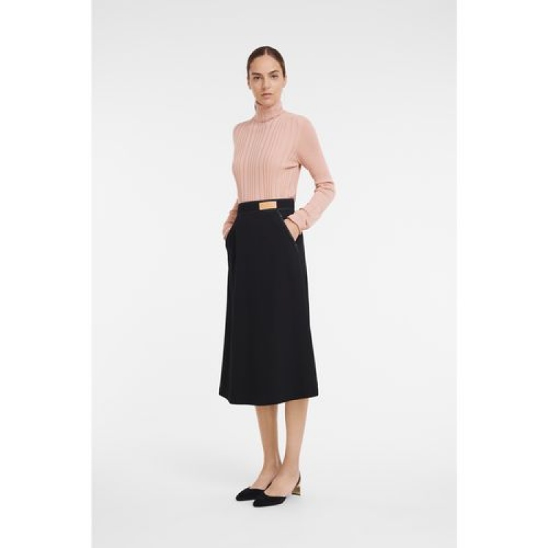 Longchamp Skirt Black | CIDQS-5367