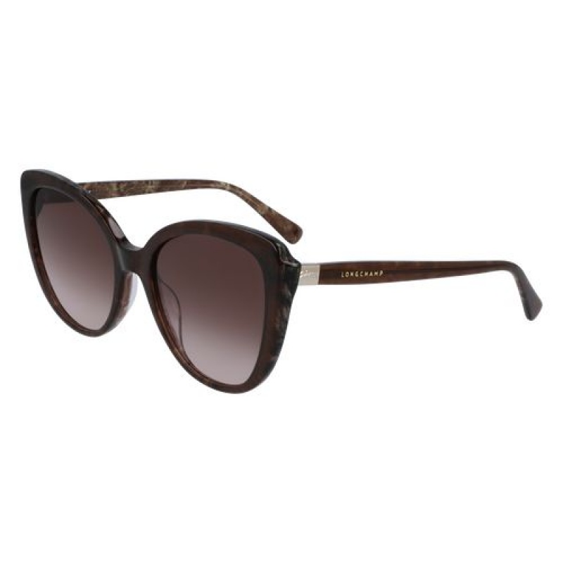 Longchamp Sunglasses Brown Gold | NZMPG-3057