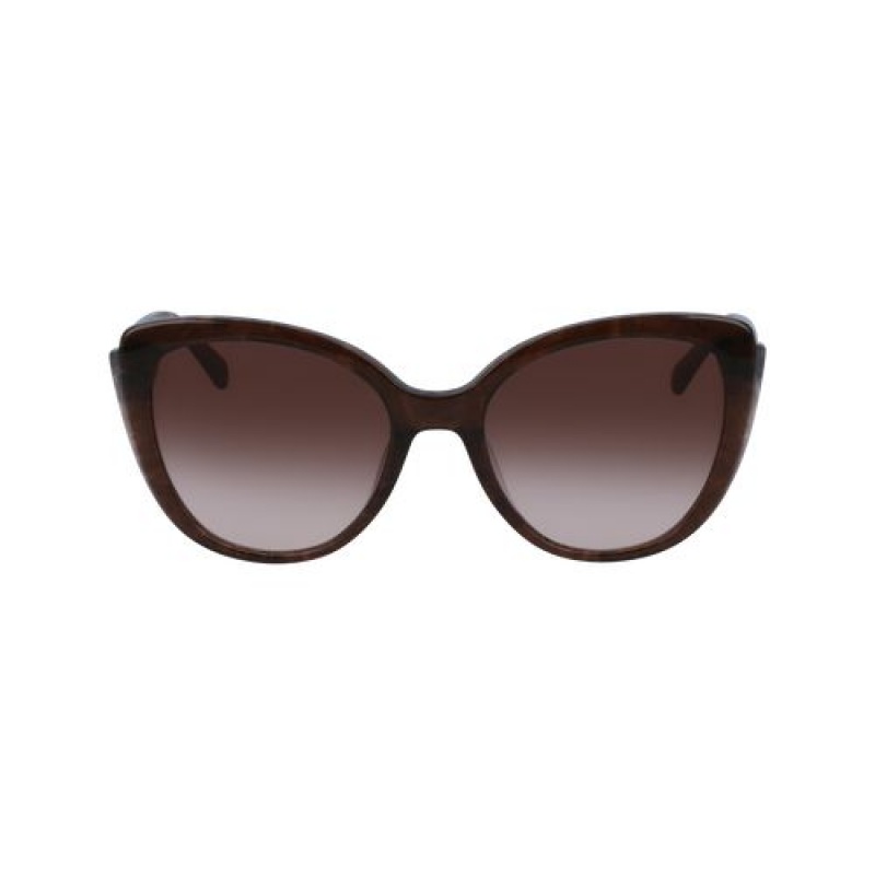 Longchamp Sunglasses Brown Gold | NZMPG-3057