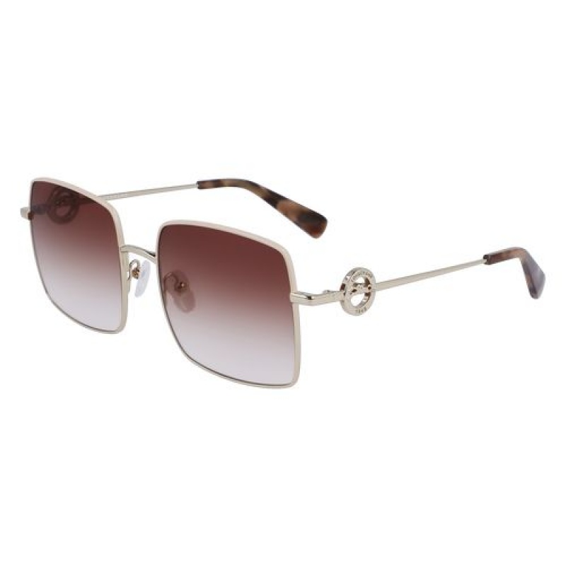 Longchamp Sunglasses Gold/Brown | VHXBZ-2058