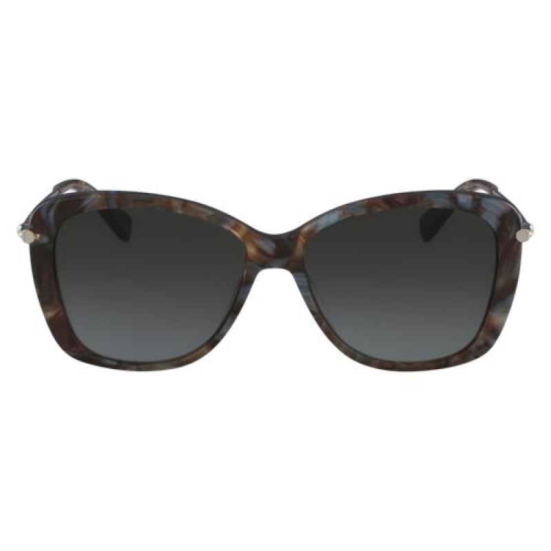 Longchamp Sunglasses Marble Brown Red | QTZOD-6315