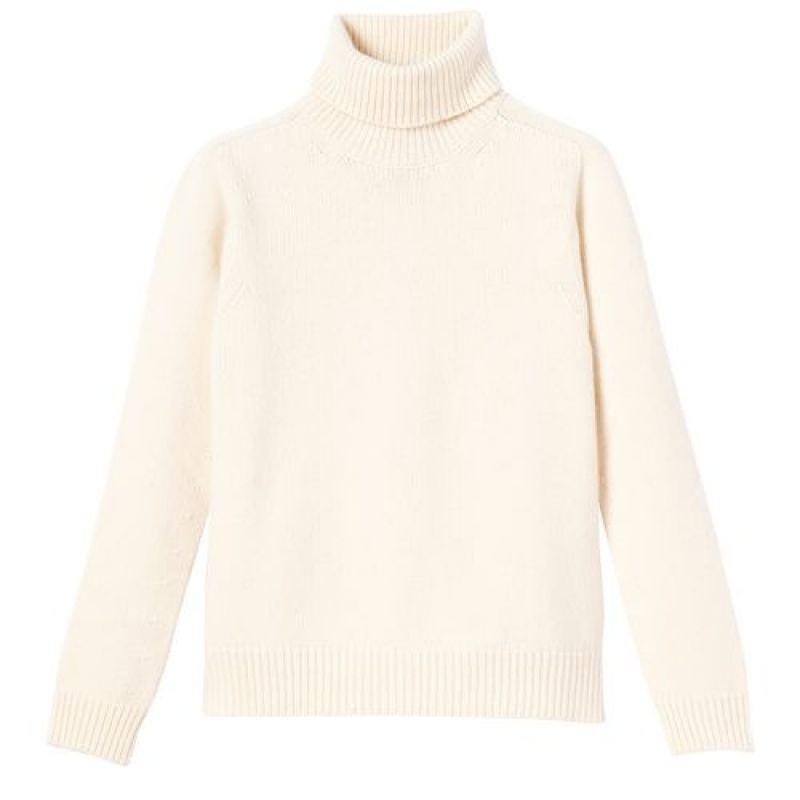 Longchamp Turtleneck sweater Ecru | DVGEH-1460