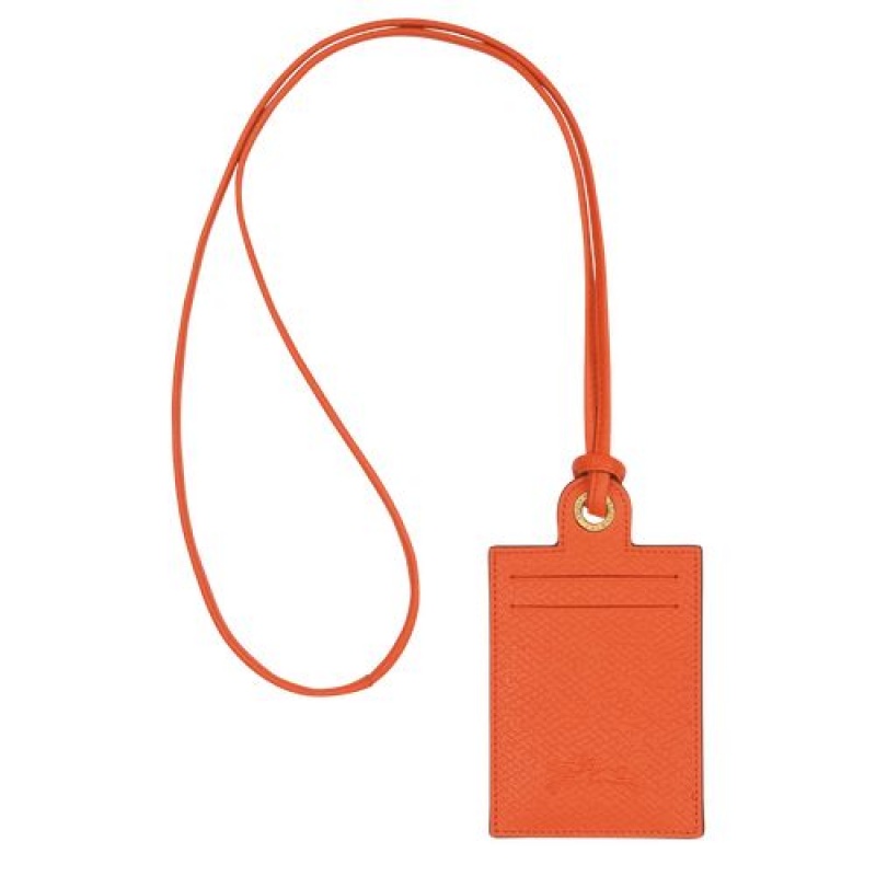 Longchamp epure Card holder with necklace Orange | RDFGO-3609