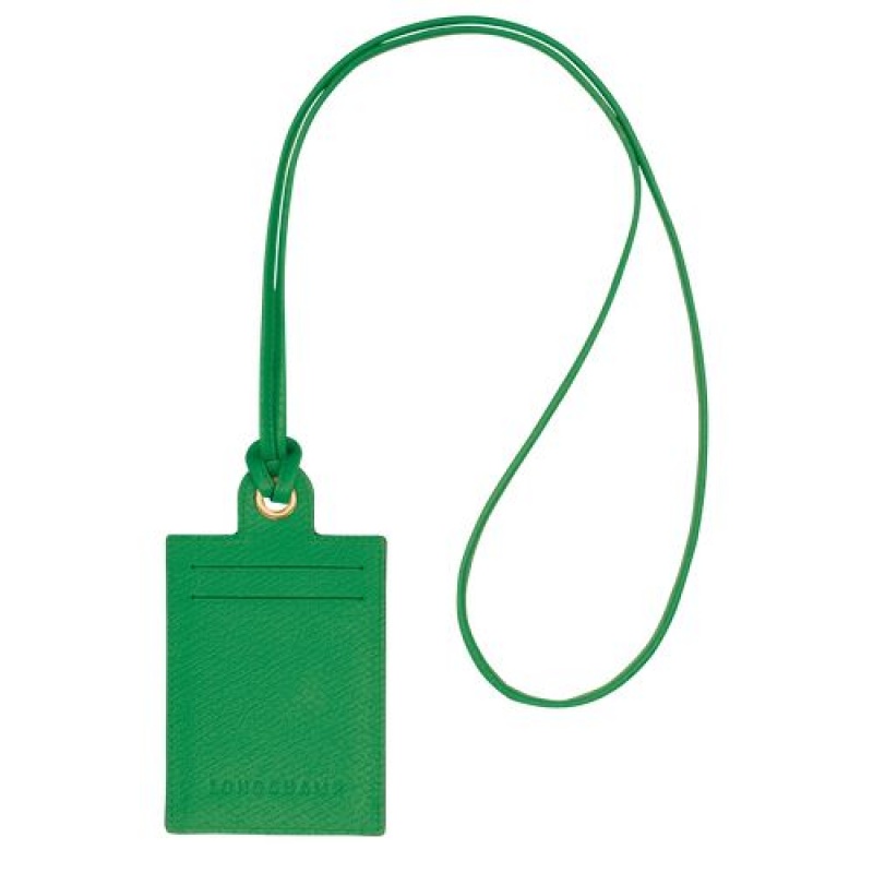 Longchamp epure Card holder with necklace Green | YDZJW-8539